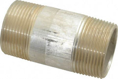 Merit Brass - 1-1/4" Pipe, 3" Long, Aluminum Pipe Nipple - Grade 6061, Threaded - All Tool & Supply