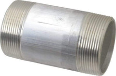 Merit Brass - 2" Pipe, 4" Long, Aluminum Pipe Nipple - Grade 6061, Threaded - All Tool & Supply