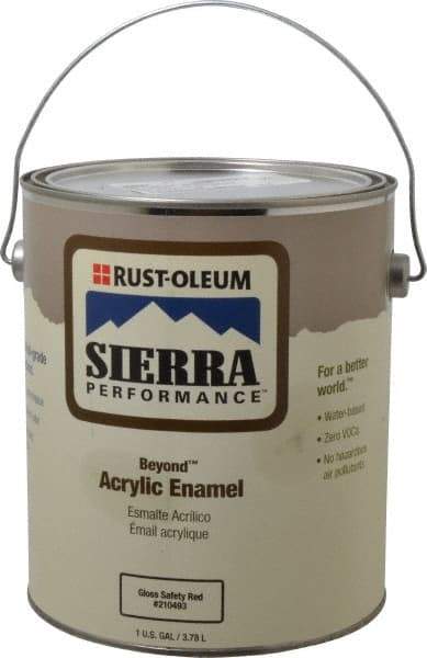 Rust-Oleum - 1 Gal Safety Red Semi Gloss Finish Acrylic Enamel Paint - Interior/Exterior, <0 gL VOC Compliance - All Tool & Supply