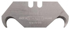 Stanley - 5 Piece High Carbon Steel Hook Blade - 1-7/8" OAL, 0.024" Blade Thickness - All Tool & Supply