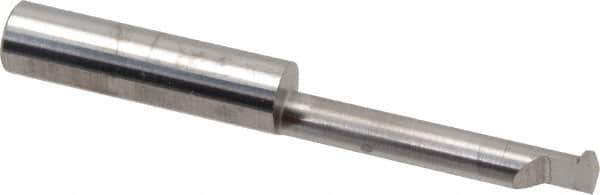 Accupro - 1-1/4" Cutting Depth, 14 Max TPI, 0.23" Diam, Acme Internal Thread, Solid Carbide, Single Point Threading Tool - Bright Finish, 2-1/2" OAL, 5/16" Shank Diam, 0.055" Projection from Edge, 29° Profile Angle - Exact Industrial Supply