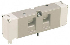 Parker - Double Solenoid 3 Position, Aluminum Solenoid Valve - Center Exhaust Open, 145 Max PSI, Buna-N Seal - All Tool & Supply