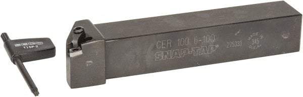 Seco - Right Hand Cut, 1" Shank Width x 1" Shank Height Indexable Threading Toolholder - 6" OAL, 10ER Insert Compatibility, CE Toolholder - All Tool & Supply