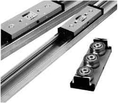 Pacific Bearing - 480mm OAL x 65mm Overall Width x 27mm Overall Height Self Lubricated Linear Guide Systems - 80mm Between Holes, 1338 Lb. Capacity - All Tool & Supply