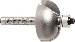 Amana Tool - 1-1/8" Cut Diam, 9/16" Length of Cut, 2 Flute Cove Edge Profile Router Bit - Carbide-Tipped, 1/4" Shank Diam, 2" OAL, Uncoated - All Tool & Supply