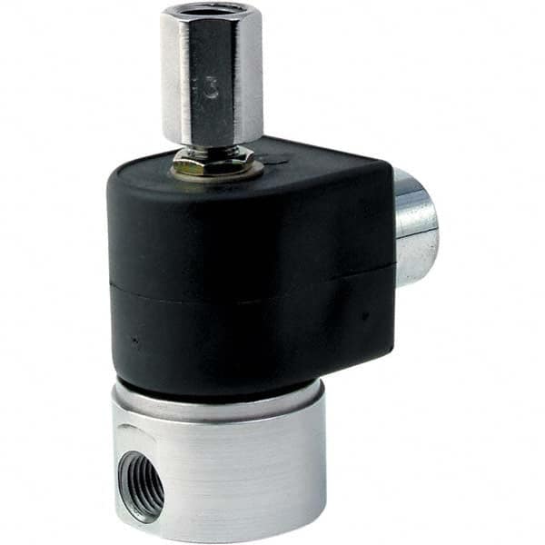 Parker - 12 VDC 1/4" NPT Port Stainless Steel Three-Way Direct Acting Solenoid Valve - All Tool & Supply