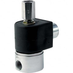 Parker - 120/60 - 110/50 VAC 1/4" NPT Port Stainless Steel Three-Way Direct Acting Solenoid Valve - All Tool & Supply