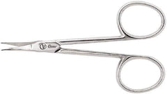 Clauss - 1" LOC, 3-11/16" OAL Chrome Plated Curved Scissors - Steel Handle, For Paper, Fabric - All Tool & Supply