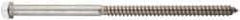 Value Collection - 1/2" Screw, 6" Length Under Head, Stainless Steel, Hex Head Lag Screw - Uncoated, Grade 18-8 - All Tool & Supply