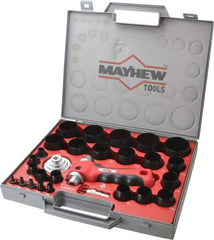 Mayhew - 28 Piece, 1/8 to 2", Hollow Punch Set - Carbon Alloy Steel, Comes in Polypropylene Case - All Tool & Supply