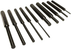 Mayhew - 10 Piece, 1/8 to 3/8", Pin Punch Set - Alloy Steel, Comes in Vinyl Pouch - All Tool & Supply