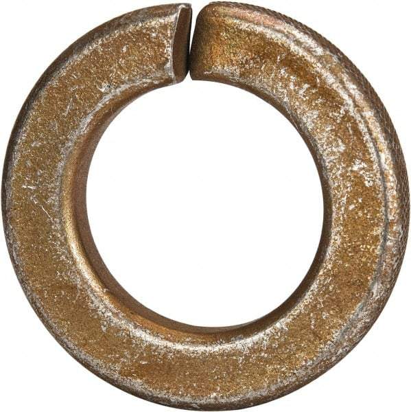 Made in USA - 5/8", 0.156" Thick Split Lock Washer - 1060 Spring Steel, Zinc Yellow Dichromate Finish, 0.628" Min ID, 0.641" Max ID, 1.073" Max OD - All Tool & Supply