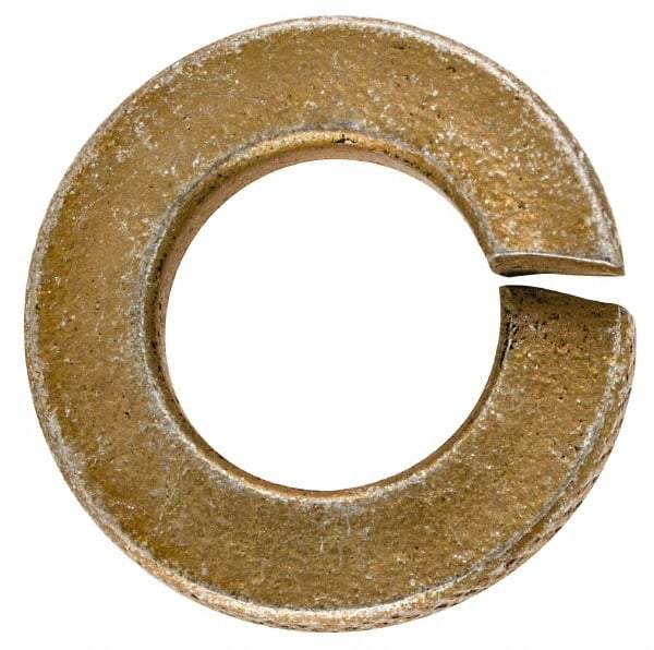 Made in USA - 5/16", 0.078" Thick Split Lock Washer - 1060 Spring Steel, Zinc Yellow Dichromate Finish, 0.314" Min ID, 0.322" Max ID, 0.583" Max OD - All Tool & Supply