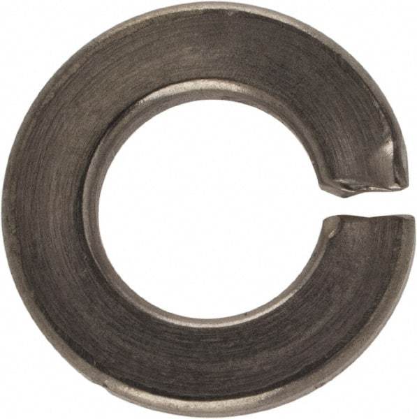 Made in USA - 1/4", 0.062" Thick Split Lock Washer - 400 Stainless Steel, Passivated Finish, 0.252" Min ID, 0.26" Max ID, 0.487" Max OD - All Tool & Supply