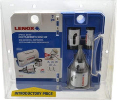 Lenox - 7 Piece, 7/8" to 2" Saw Diam, Contractor's Hole Saw Kit - Bi-Metal, Toothed Edge, Includes 5 Hole Saws - All Tool & Supply