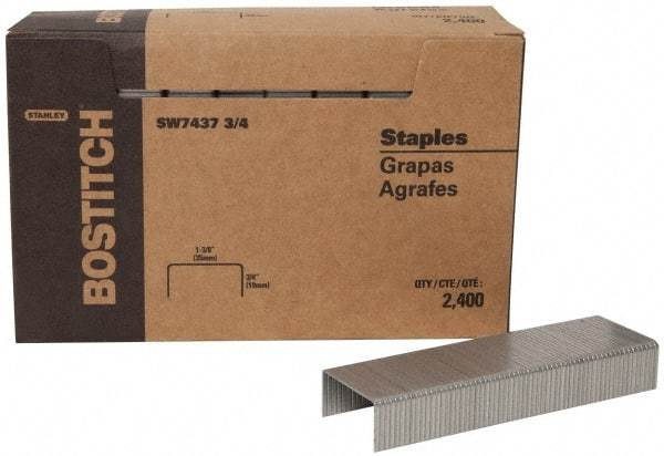 Stanley Bostitch - 1-3/8" Wide Steel Crown Staples - 5/8" Leg Length - All Tool & Supply