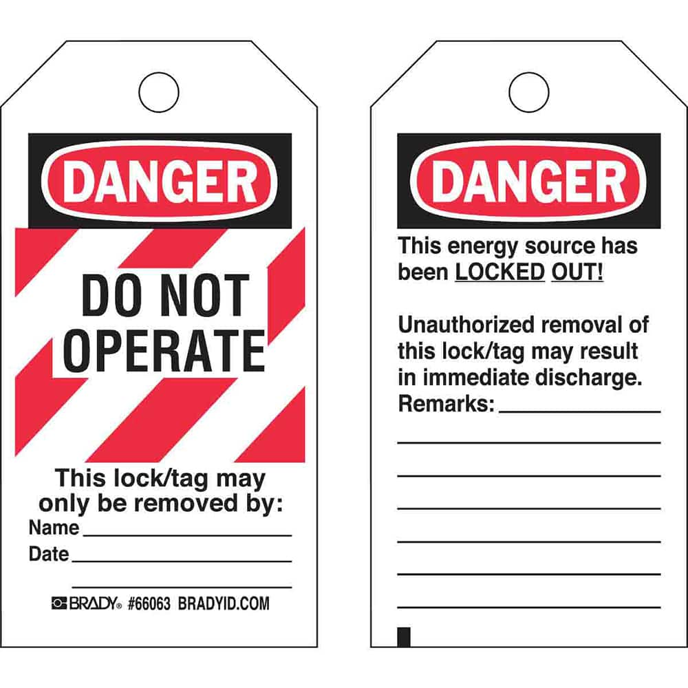 Do Not Operate Tag: Rectangle, 5.75″ High, Polyester, ″Danger″ English