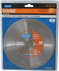 Norton - 7" Diam, 5/8" Arbor Hole Diam, Wet & Dry Cut Saw Blade - Diamond-Tipped, Standard Round Arbor - All Tool & Supply