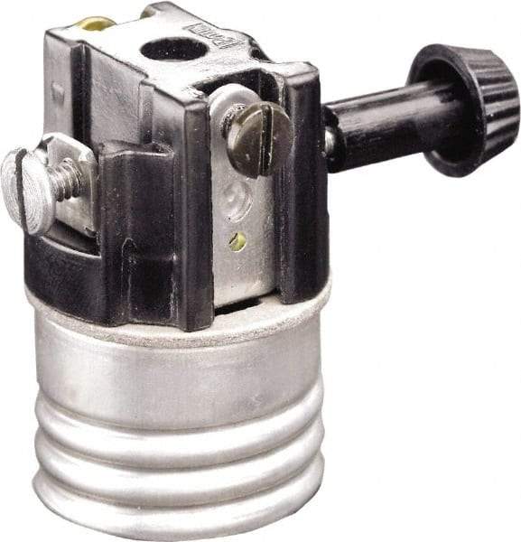 Leviton - 3 Pin, 250 VAC, 250 Watt, Medium Base, Removable Turn Knob Lamp Holder - Incandescent, Screw Mounted - All Tool & Supply