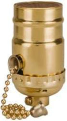 Leviton - 660 Watt, Medium Base, Pull Chain Lamp Holder - Burnished Finish, Incandescent - All Tool & Supply