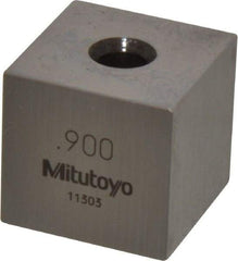 Mitutoyo - 0.9" Square Steel Gage Block - Accuracy Grade 0, Includes Certificate of Inspection - All Tool & Supply