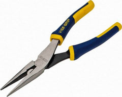 Irwin - 8" OAL, 2-5/16" Jaw Length x 15/16" Jaw Width, Long Nose Side Cutting Pliers - Serrated Jaw, Standard Head, ProTouch Handles - All Tool & Supply