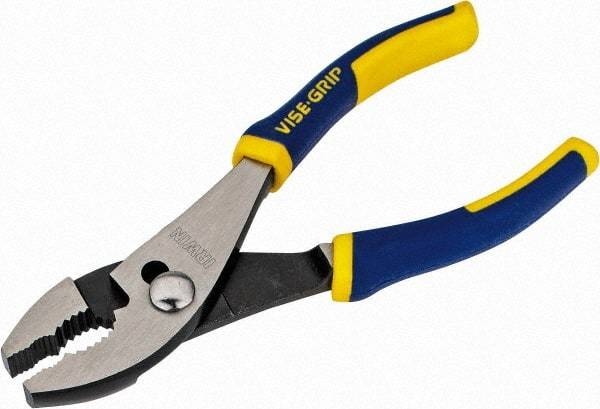 Irwin - 6" OAL, 1-1/8" Jaw Length, 1-5/32" Jaw Width, Slip Joint Pliers - 2 Positions, Serrated Jaw, Regular Nose Head, Standard Tool, Wire Cutting Shear - All Tool & Supply