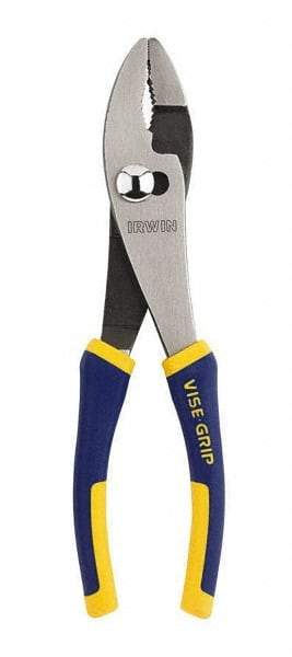 Irwin - 8" OAL, 1-5/16" Jaw Length, 1-11/32" Jaw Width, Slip Joint Pliers - Serrated Jaw, Regular Nose Head, Standard Tool, Wire Cutting Shear - All Tool & Supply