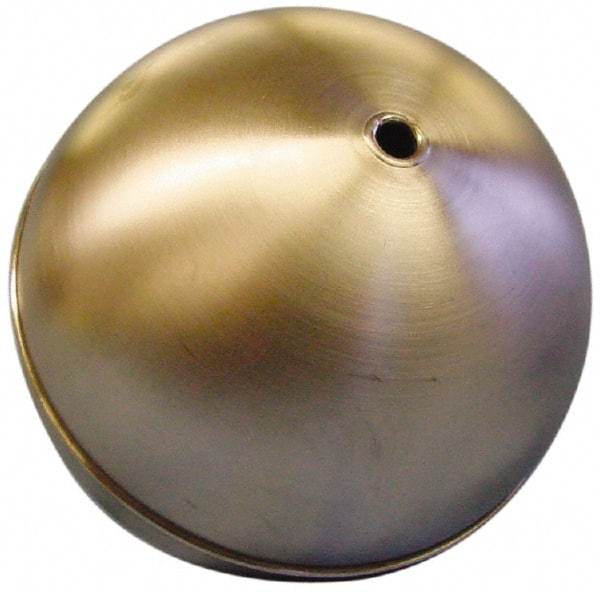 Made in USA - 2-1/2" Diam, Spherical, Internal Connection, Metal Float - 1/4-20 Thread, Stainless Steel, 500 Max psi, 26 Gauge - All Tool & Supply