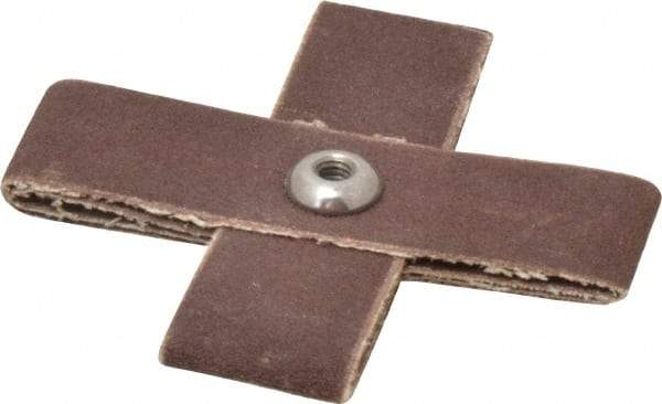 Made in USA - 120 Grit, Fine Grade, Aluminum Oxide Cross Pad - 2-1/2" Long x 3/4" Wide x 3/4" Thick, Cloth Backed, X Backing Weight, 8 Ply, 18,000 Max RPM - All Tool & Supply