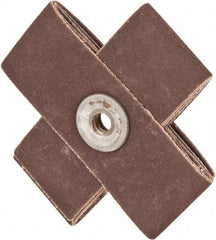 Made in USA - 180 Grit, Very Fine Grade, Aluminum Oxide Cross Pad - 2-1/2" Long x 1" Wide x 1" Thick, Cloth Backed, X Backing Weight, 10 Ply, 18,000 Max RPM - All Tool & Supply