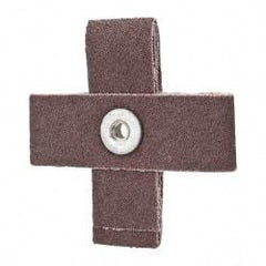 Made in USA - 60 Grit, Medium Grade, Aluminum Oxide Cross Pad - 3" Long x 1" Wide x 1" Thick, Cloth Backed, X Backing Weight, 8 Ply, 15,000 Max RPM - All Tool & Supply