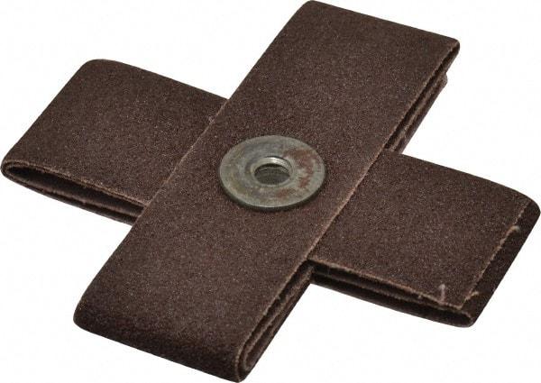 Made in USA - 80 Grit, Medium Grade, Aluminum Oxide Cross Pad - 3" Long x 1" Wide x 1" Thick, Cloth Backed, X Backing Weight, 8 Ply, 15,000 Max RPM - All Tool & Supply