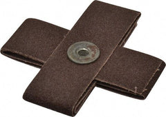 Made in USA - 80 Grit, Medium Grade, Aluminum Oxide Cross Pad - 3" Long x 1" Wide x 1" Thick, Cloth Backed, X Backing Weight, 8 Ply, 15,000 Max RPM - All Tool & Supply