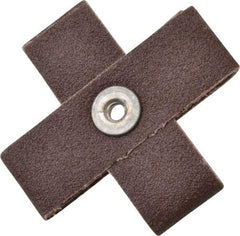 Made in USA - 80 Grit, Medium Grade, Aluminum Oxide Cross Pad - 3" Long x 1" Wide x 1" Thick, Cloth Backed, X Backing Weight, 10 Ply, 15,000 Max RPM - All Tool & Supply