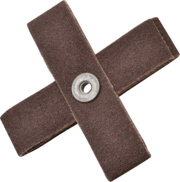 Made in USA - 60 Grit, Medium Grade, Aluminum Oxide Cross Pad - 4" Long x 1" Wide x 1" Thick, Cloth Backed, X Backing Weight, 8 Ply, 12,000 Max RPM - All Tool & Supply