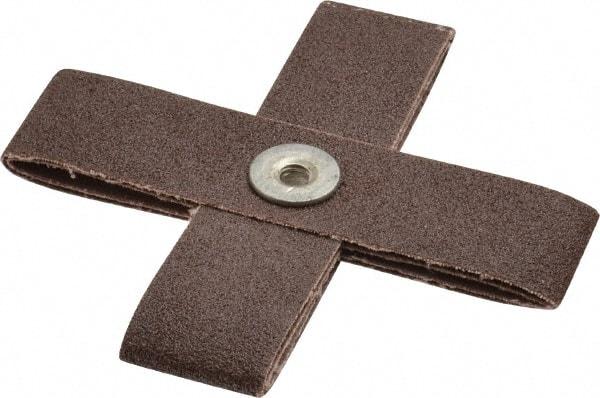 Made in USA - 80 Grit, Medium Grade, Aluminum Oxide Cross Pad - 4" Long x 1" Wide x 1" Thick, Cloth Backed, X Backing Weight, 8 Ply, 12,000 Max RPM - All Tool & Supply