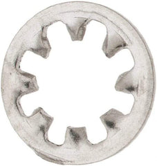 Made in USA - #8 Screw, 0.176" ID, Stainless Steel Internal Tooth Lock Washer - 0.336" OD, Uncoated, Grade 316 - All Tool & Supply