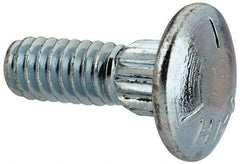 Value Collection - 1/4-20 UNC 3/4" Length Under Head, Ribbed Neck, Carriage Bolt - Grade 5 Steel, Zinc-Plated Clear Chromate Finish - All Tool & Supply