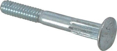 Value Collection - 1/4-20 UNC 2" Length Under Head, Ribbed Neck, Carriage Bolt - Grade 5 Steel, Zinc-Plated Clear Chromate Finish - All Tool & Supply