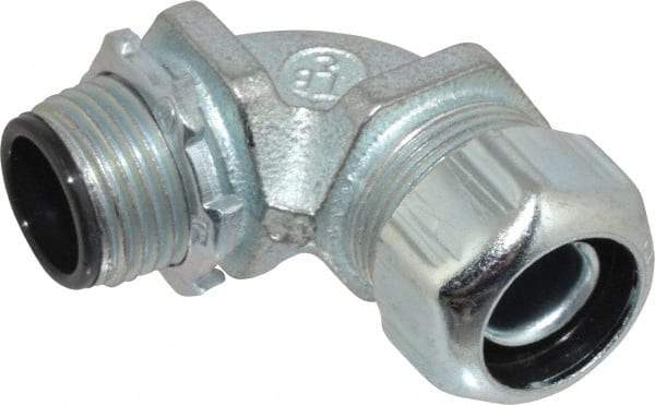 Thomas & Betts - 3/8" Trade, Steel Threaded Angled Liquidtight Conduit Connector - Insulated - All Tool & Supply