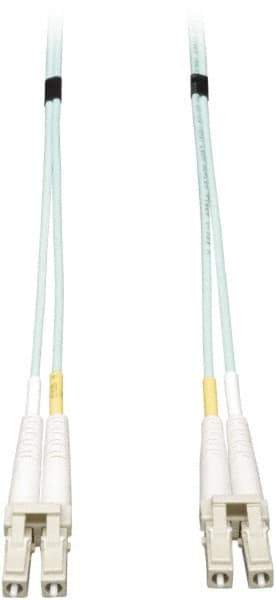 Tripp-Lite - 100' Long, LC/LC Head, Multimode Fiber Optic Cable - Aqua, Use with LAN - All Tool & Supply