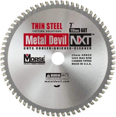 M.K. MORSE - 7" Diam, 20mm Arbor Hole Diam, 68 Tooth Wet & Dry Cut Saw Blade - Tungsten Carbide-Tipped, Standard Round Arbor - All Tool & Supply