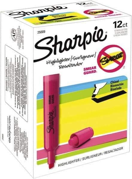 Sharpie - Fluorescent Pink Highlighter - Chisel Tip, AP Nontoxic Ink - All Tool & Supply