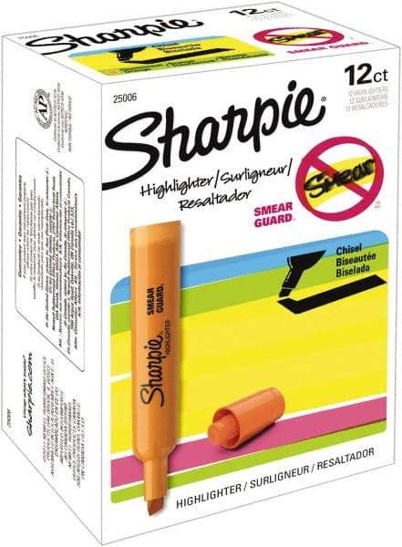 Sharpie - Fluorescent Orange Highlighter - Chisel Tip, AP Nontoxic Ink - All Tool & Supply