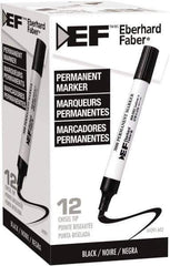 Eberhard Faber - Black Permanent Marker - Chisel Felt Tip, AP Nontoxic Ink - All Tool & Supply