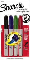 Sharpie - Black, Blue, Green, Red Permanent Marker - Brush Tip, AP Nontoxic Ink - All Tool & Supply