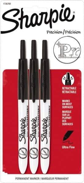 Sharpie - Black Permanent Marker - Retractable Ultra Fine Tip, AP Nontoxic Ink - All Tool & Supply