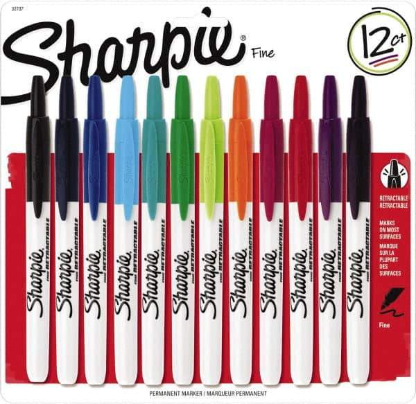 Sharpie - Assorted Colors, Permanent Marker - Retractable Fine Tip, AP Nontoxic Ink - All Tool & Supply