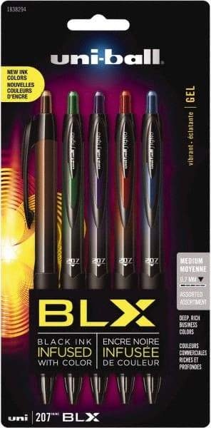 Uni-Ball - 0.7mm Retractable Pen - Blue & Black, Brown & Black, Green & Black, Purple & Black, Red & Black - All Tool & Supply